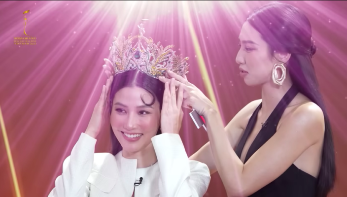 Hoa hậu Thùy Tiên bất ngờ trao vương miện cho Diễm My 9x trước thềm Miss Grand Vietnam 2023 - Ảnh 1.